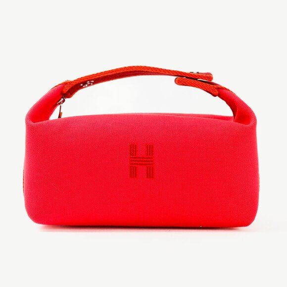 Hermes Bride-a-Brac Small Model Hibiscus Canvas Case - Picture 1 of 14